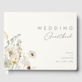 Weiße Wildblume | Elfenbeinhochzeit Gästebuch (Vorderseite)