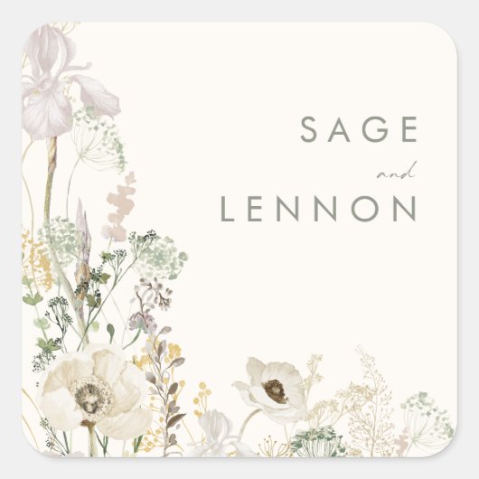 Weiße Wildblume | Elfenbeinküste Umschlag Aufklebe Quadratischer Aufkleber (Vorderseite)