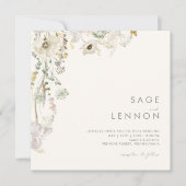Weiße Wildblume | Elfenbeinplatz Einladung (Vorderseite)