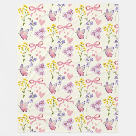 Weiße Wildblume Fleece Blanket (Vorderseite)