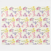 Weiße Wildblume Fleece Blanket (Vorderseite (Horizontal))