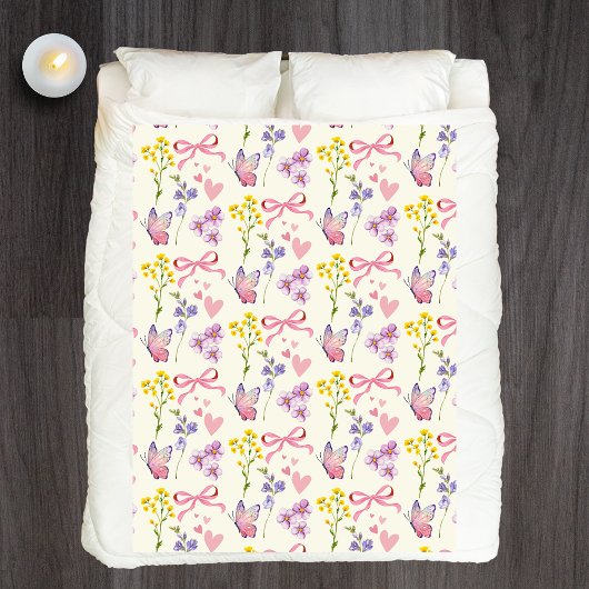 Weiße Wildblume Fleece Blanket