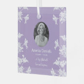 Weiße Wildblume im liebenden Speicher Ornament Aus Glas (Vorderseite links)