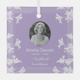 Weiße Wildblume im liebenden Speicher Ornament Aus Glas