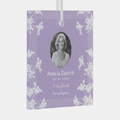 Weiße Wildblume im liebenden Speicher Ornament Aus Glas (Vorderseite Rechts)