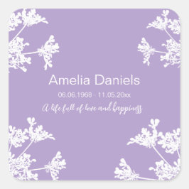 Weiße Wildblume im Speicher Quadratischer Aufkleber