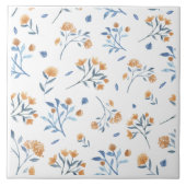 Weiße Wildblume Keramik Tile Fliese (Vorderseite)