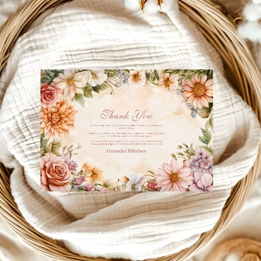 Weiße Wildblume Meadow Garden Abschluss Dankeskarte