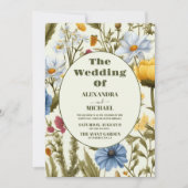 Weiße Wildblume Meadow Wedding Einladung (Vorderseite)