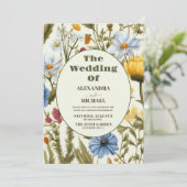 Weiße Wildblume Meadow Wedding Einladung (Stehend Vorderseite)