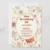 Weiße Wildblume Meadow Wedding Einladung (Vorderseite)
