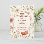 Weiße Wildblume Meadow Wedding Einladung (Stehend Vorderseite)