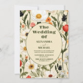Weiße Wildblume Meadow Wedding Einladung (Vorderseite)