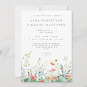 Weiße Wildblume Meadow Wedding Einladung (Vorderseite)