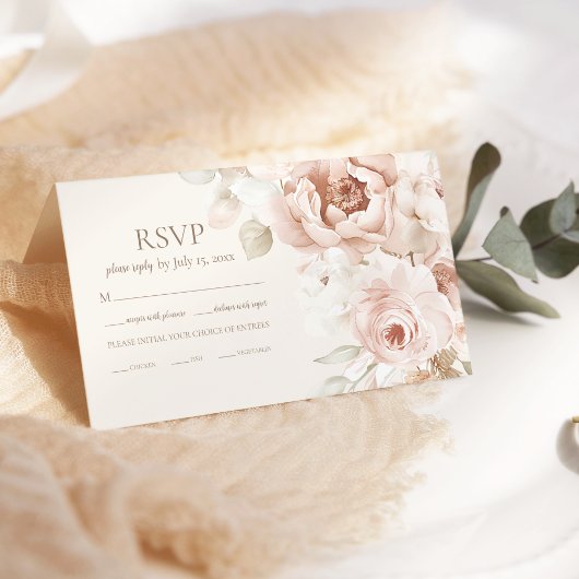 Weiße Wildblume Meadow Wedding RSVP Karte