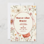 Weiße Wildblume Meadow Wedding Save The Date (Vorderseite)