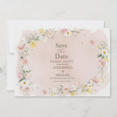 Weiße Wildblume Meadow Wedding Save The Date (Vorderseite)