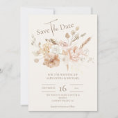 Weiße Wildblume Meadow Wedding Save The Date (Vorderseite)