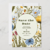Weiße Wildblume Meadow Wedding Save The Date (Vorderseite)