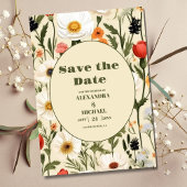 Weiße Wildblume Meadow Wedding Save The Date