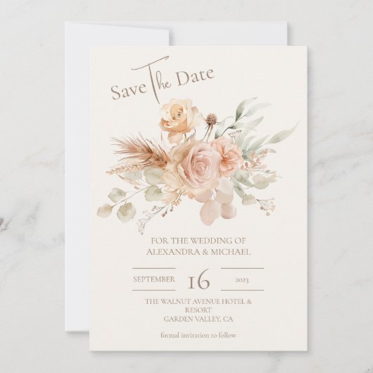 Weiße Wildblume Meadow Wedding Save The Date (Vorderseite)