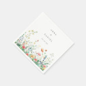 Weiße Wildblume Meadow Wedding Serviette (Ecke)