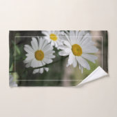 Weiße Wildblume mit dunkelgrün Badhandtuch Set (Handtuch)