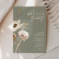 Weiße Wildblume Sage Green Brunch und Bubbly