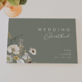 Weiße Wildblume | Sage Green Wedding Gästebuch