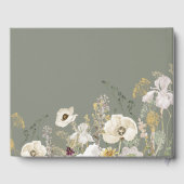 Weiße Wildblume | Sage Green Wedding Gästebuch (Rückseite)