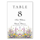 Weiße Wildblume Tischnummer (Vorderseite)