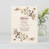 Weiße Wildblume Wiese Brautparty Einladung (Stehend Vorderseite)