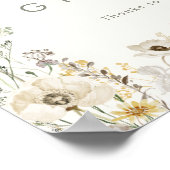Weiße Wildblume Wiese Elfenbeinkarten und Geschenk Poster (Ecke)