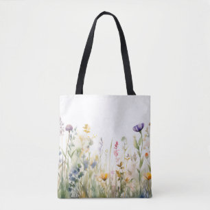 Weiße Wildblume Wiese für Naturliebhaber Tasche