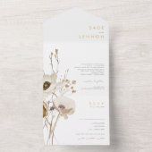 Weiße Wildblume Wiese Siegel und senden All In One Einladung (Innen Boden)