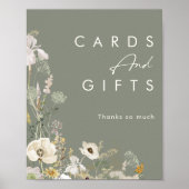 Weiße Wildblume Wiesenkarte und Geschenke Poster (Vorne)