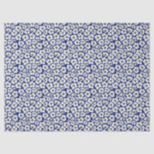 Weiße Wildblumen auf Blau Seidenpapier (Vorderseite)