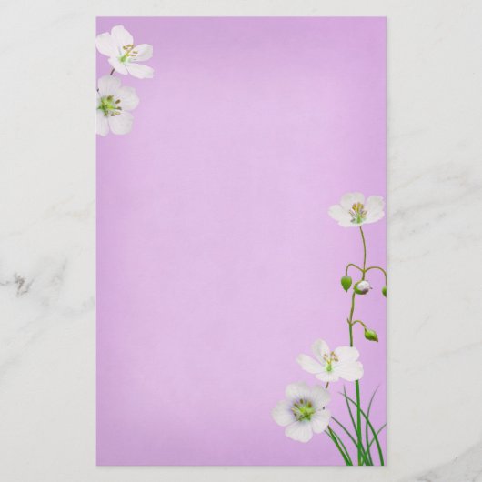Weiße Wildblumen auf der Lavendelhochzeit (Vorderseite)