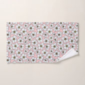 Weiße Wildblumen auf Rosa Badhandtuch Set (Handtuch)