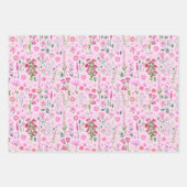 Weiße Wildblumen Blumenfarben Muster Geschenkpapier Set (Vorderseite 3)