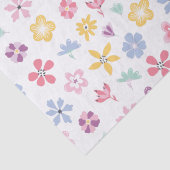 Weiße Wildblumen Blumenmuster Seidenpapier (Detail)