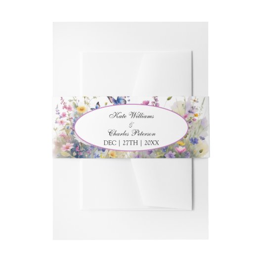 Weiße Wildblumen Einladungsbanderole (Vorderseite Beispiel)