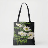 Weiße Wildblumen Floral Tasche (Vorderseite)