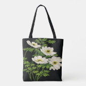 Weiße Wildblumen Floral Tasche (Rückseite)