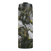 Weiße Wildblumen Thermosbecher (Vorderseite)