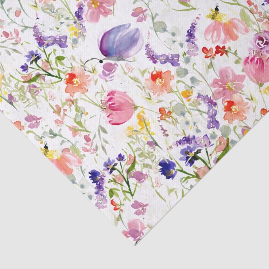 Weiße Wildblumen| Wasserfarbe Seidenpapier (Ausschnitt)