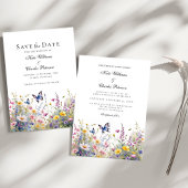 Weiße Wildblumen Weiden Save the Date