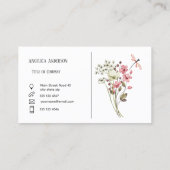 Weiße Wildblumen Weiße Wasserfarben Weide Visitenkarte (Rückseite)