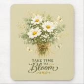 Weiße Wildblumenbouquet Mousepad (Vorne)