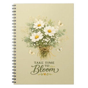 Weiße Wildblumenbouquet Notizblock